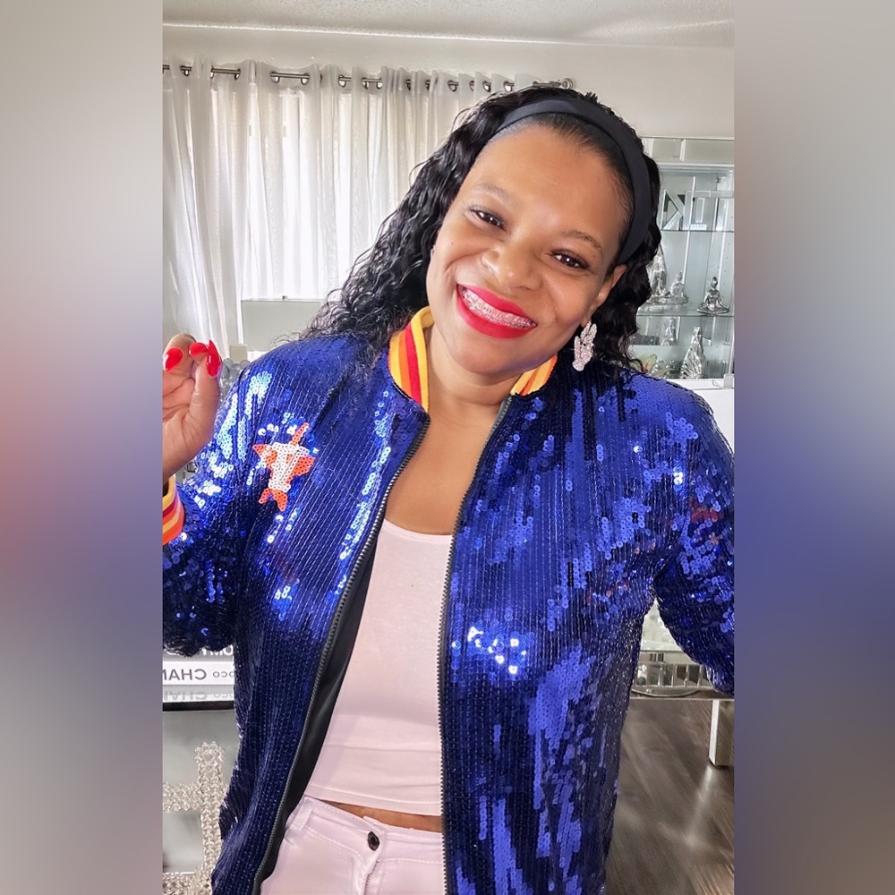 HOUSTON ASTROS Sequin Jacket - One Size